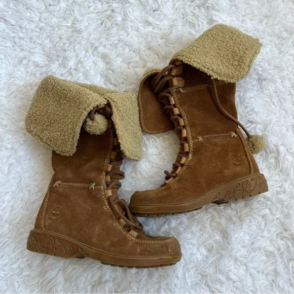 Timberland Toddler Leather Knee High Boots Brown Waterproof Size 11.5 - Picture 1 of 9